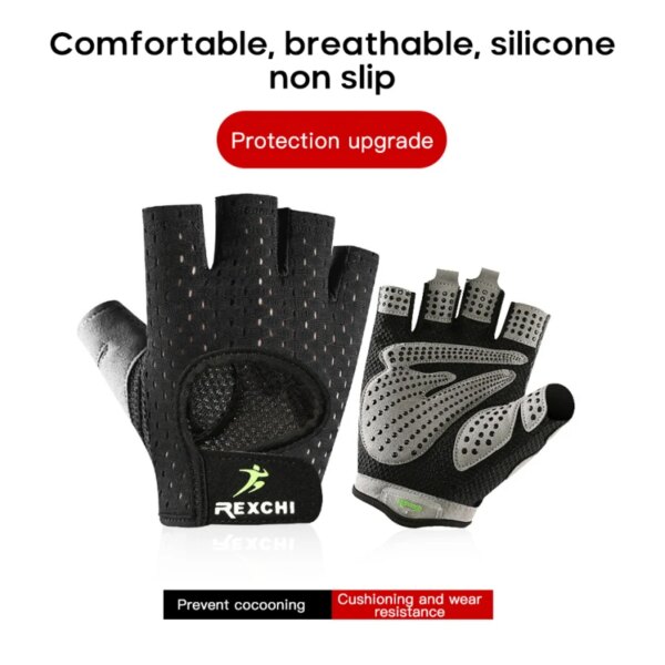 2021 New Professional Gym Fitness Gloves Power Weight Lifting Women Men Crossfit Workout Bodybuilding Half Finger Hand Protector