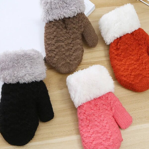 2021 New Winter Boy Girl Gloves Knit Mittens Gloves Christmas Elk Hands Warm Keeper Thickened Gloves for Cold Weather - Image 4