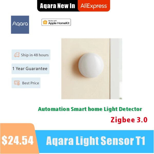 2023 Aqara Light Sensor T1 Brightness Sensor Zigbee 3.0 AutoSmart home Light Detector Magnetic APP Control Work For Homekit