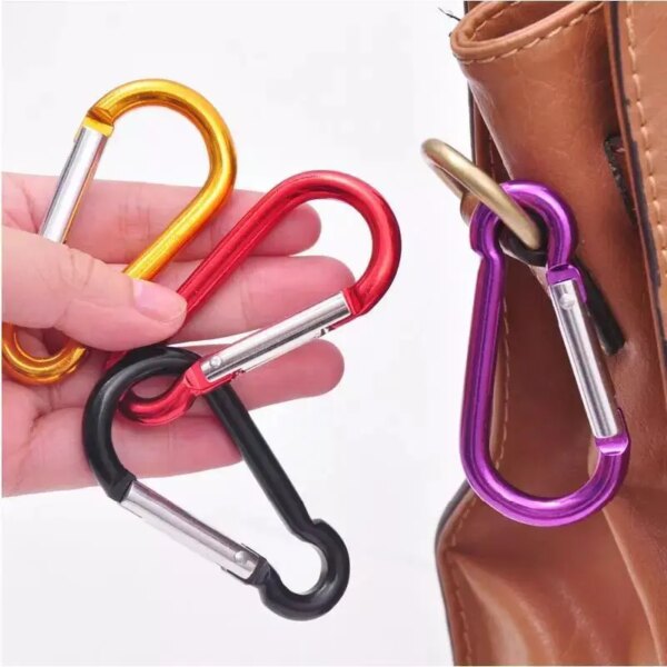 20PCS Aluminum Carabiner Key Chain Clip Outdoor Camping Keyring Snap Hook Water Bottle Buckle Travel Climbing Accessories NEW - Image 2