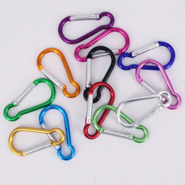 20PCS Aluminum Carabiner Key Chain Clip Outdoor Camping Keyring Snap Hook Water Bottle Buckle Travel Climbing Accessories NEW - Image 4