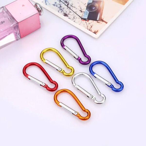 20PCS Aluminum Carabiner Key Chain Clip Outdoor Camping Keyring Snap Hook Water Bottle Buckle Travel Climbing Accessories NEW - Image 6