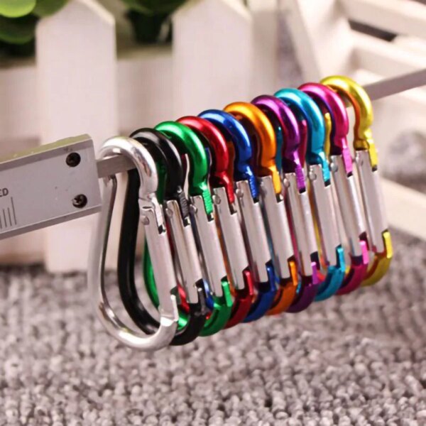 20PCS Aluminum Carabiner Key Chain Clip Outdoor Camping Keyring Snap Hook Water Bottle Buckle Travel Climbing Accessories NEW