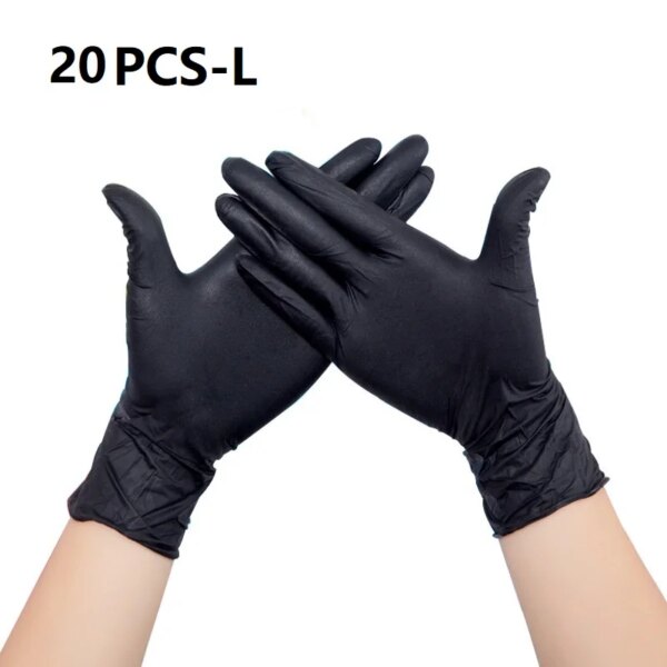 20Pc Pure Nitrile Rubber Gloves Kitchen / Hotel / Restaurant / Medical Safety Protection Disposable Gloves Men/women Clean Glove