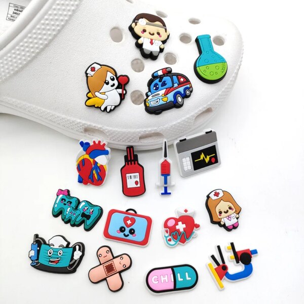 21Pcs/Set  Anime Medical care Tools Shoe Charms for Fashion Nurse Shoe Buckles PVC for Croc Charms jibz Shoe Decoration - Image 4