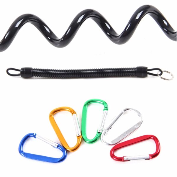 2Pcs Boating Kayak Fishing Secure Rope Fishing Rod Fish Pliers Lip Grips Tackle Tool Protect Lanyards Cord Rope with Carabiner - Image 4