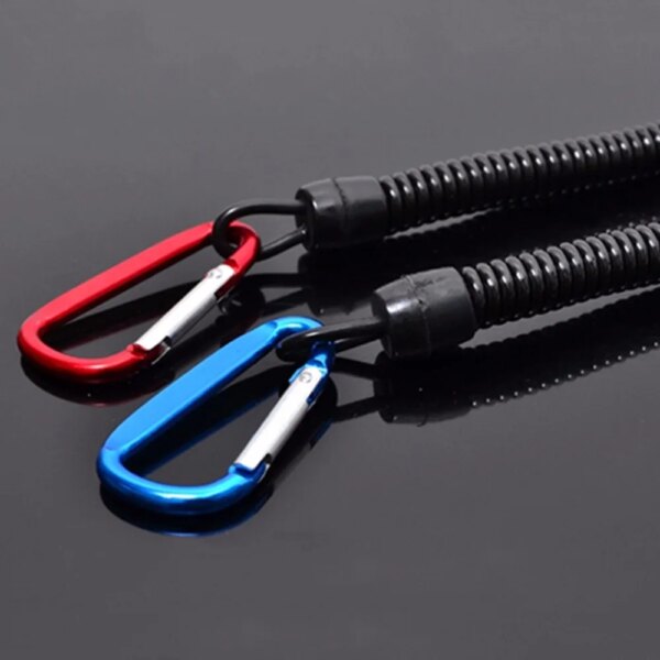 2Pcs Boating Kayak Fishing Secure Rope Fishing Rod Fish Pliers Lip Grips Tackle Tool Protect Lanyards Cord Rope with Carabiner