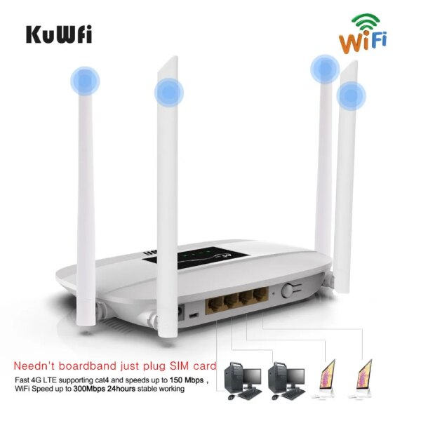 300Mbps Unlocked 4G LTE CPE Wireless Router Support SIM Card 4Pcs Antenna With LAN Port Support up to 32 Wifi users - Image 2