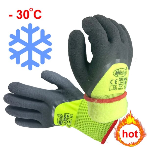 4Pcs/2Pairs Winter Cold-proof Thermal Glove Anti-Freeze -30"C Outdoor Protective Safety Work Gloves