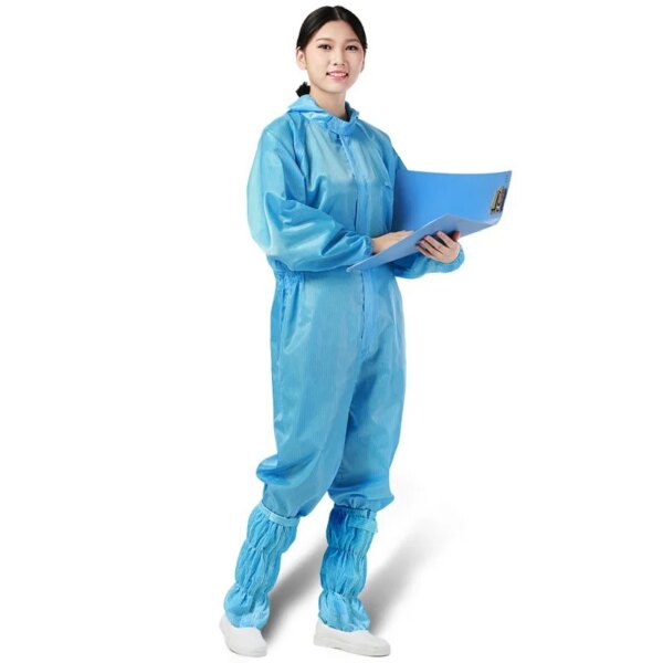 4colors Protective Clothing Clean Clothes Anti-static Coat Work Wear White/Blue/Yellow/Pink New - Image 3