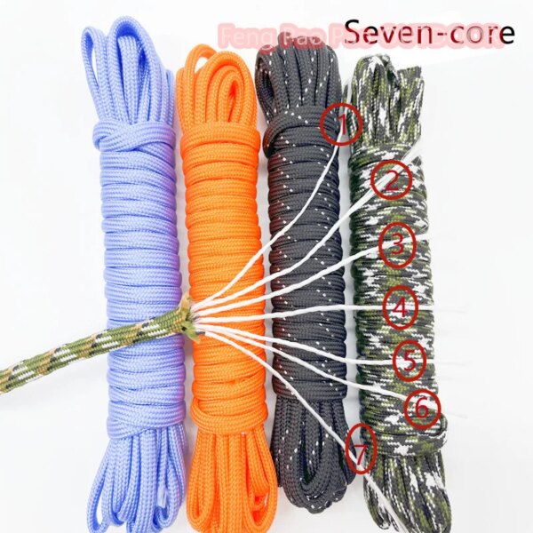 5 Meters Dia.4mm 7 Stand Cores Parachute Cord Lanyard Outdoor Camping Rope Climbing Hiking Survival Equipment Tent Accessories - Image 2