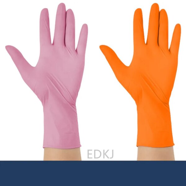 50 / 100pcs red pink orange purple disposable nitrile gloves for household cleaning supplies, industrial washing, tattoo gloves - Image 4