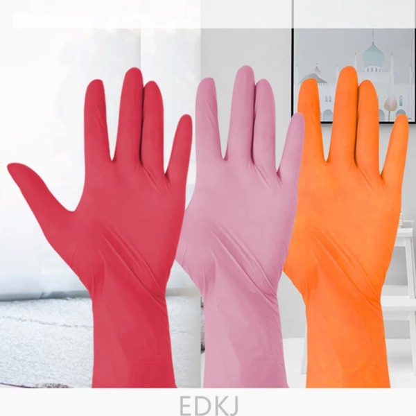 50 / 100pcs red pink orange purple disposable nitrile gloves for household cleaning supplies, industrial washing, tattoo gloves