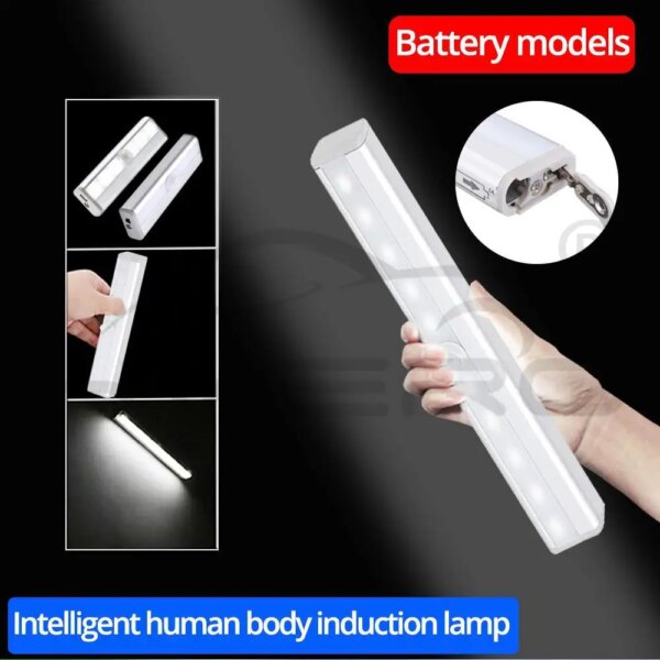 6/10LED PIR Motion Sensor Lamp Cupboard Wardrobe Bed Lamp Under Cabinet Night Light Smart Light Perception For Closet Stairs Led - Image 2