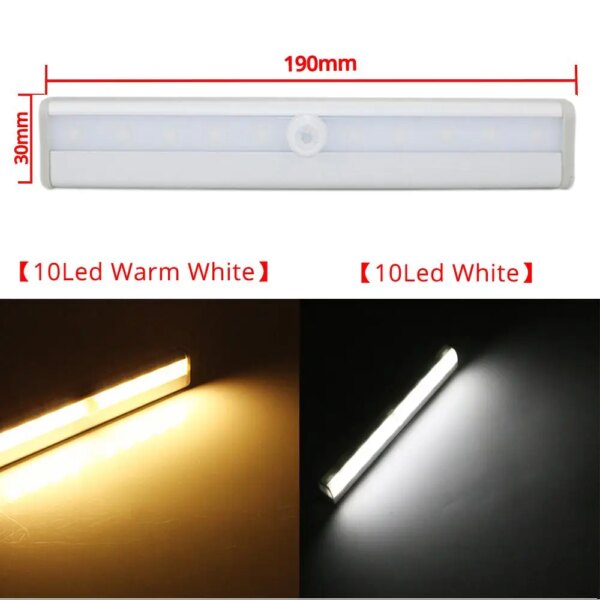 6/10LED PIR Motion Sensor Lamp Cupboard Wardrobe Bed Lamp Under Cabinet Night Light Smart Light Perception For Closet Stairs Led - Image 8