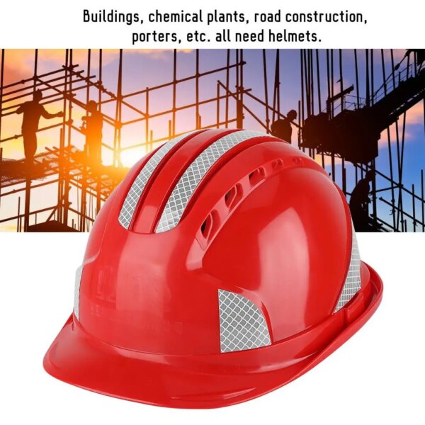 ANPWOO Worker Construction Site Protective Cap Ventilate ABS Hard Hat Reflective Stripe Safety Helmet - Image 2