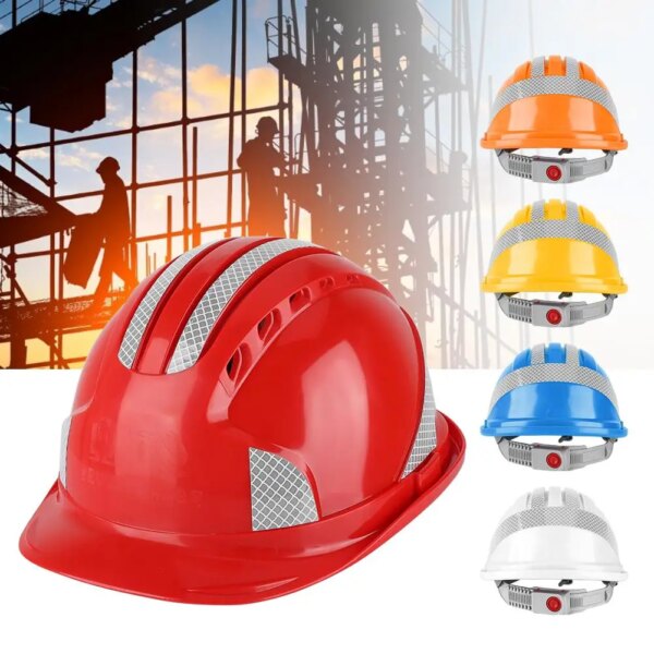 ANPWOO Worker Construction Site Protective Cap Ventilate ABS Hard Hat Reflective Stripe Safety Helmet - Image 4