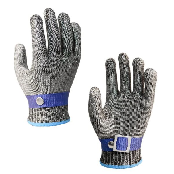 ANSI Cut 5 Safety Cut Proof Protect Work Glove 100% Stainless Steel Metal Mesh Butcher Gloves - Image 4