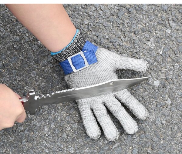 ANSI Cut 5 Safety Cut Proof Protect Work Glove 100% Stainless Steel Metal Mesh Butcher Gloves - Image 5