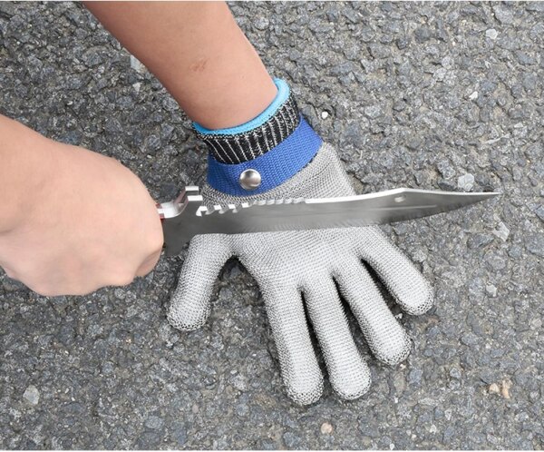 ANSI Cut 5 Safety Cut Proof Protect Work Glove 100% Stainless Steel Metal Mesh Butcher Gloves - Image 6