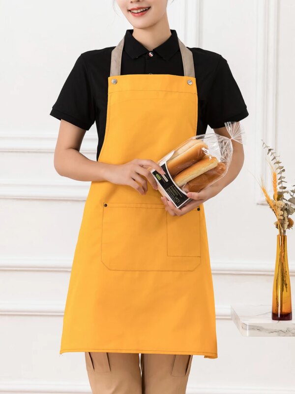 Adjustable Chef apron hotel restaurant kitchen chef overalls apron coffee shop long halter anti-fouling apron - Image 13