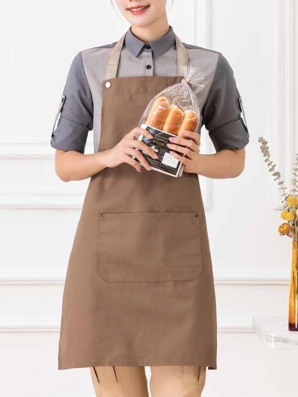 Adjustable Chef apron hotel restaurant kitchen chef overalls apron coffee shop long halter anti-fouling apron - Image 14