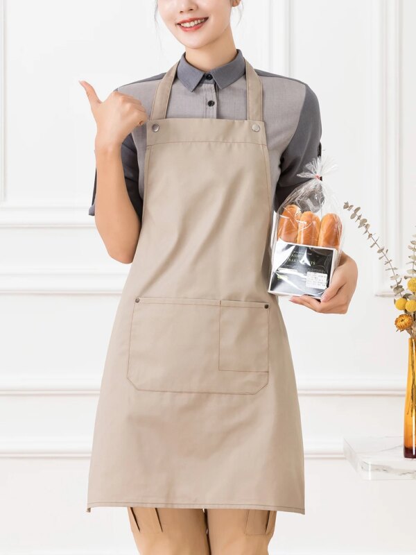 Adjustable Chef apron hotel restaurant kitchen chef overalls apron coffee shop long halter anti-fouling apron - Image 16