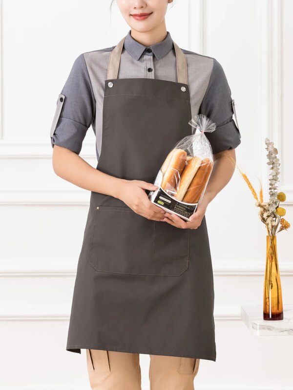 Adjustable Chef apron hotel restaurant kitchen chef overalls apron coffee shop long halter anti-fouling apron - Image 7