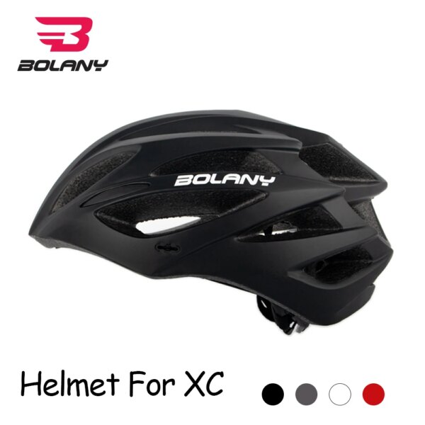 BOLANY Bicycle Helmet Breathable with Visor PC EPS Safe Cycling Hat In-Mold XC MTB Road Bike Accessories Sports Ultralight 255g