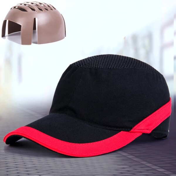 Black Baseball Bump Cap Helmet Lightweight Safety Hard Hat Head Protection Cap