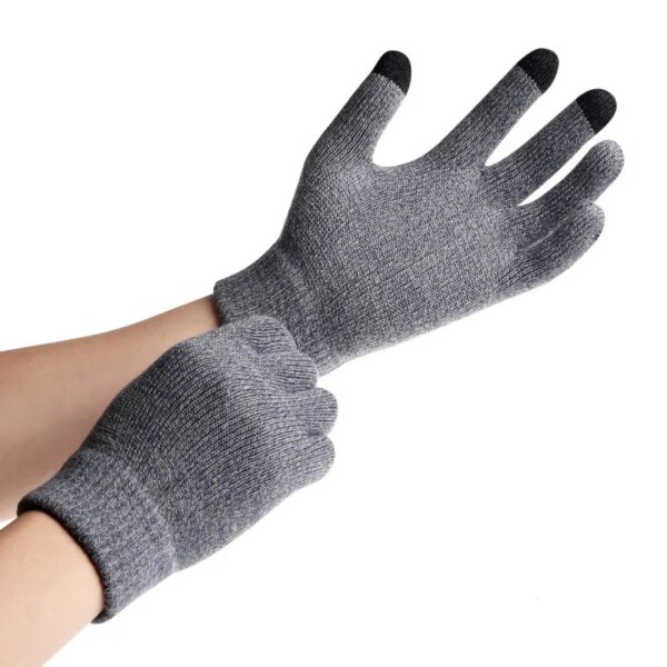 Black Gloves Men Winter Keep Warm Thicker Touchscreen Non-slip Mens All Match Full Finger Top Quality Cold-Proof Mittens Chic - Image 2