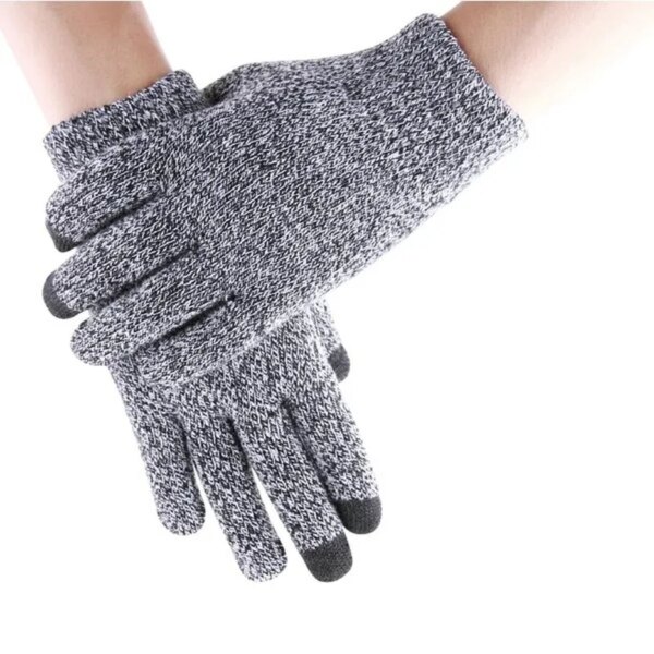 Black Gloves Men Winter Keep Warm Thicker Touchscreen Non-slip Mens All Match Full Finger Top Quality Cold-Proof Mittens Chic - Image 3