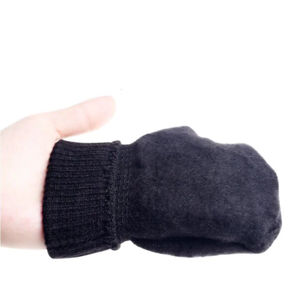 Black Gloves Men Winter Keep Warm Thicker Touchscreen Non-slip Mens All Match Full Finger Top Quality Cold-Proof Mittens Chic - Image 4