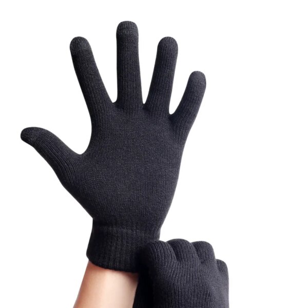 Black Gloves Men Winter Keep Warm Thicker Touchscreen Non-slip Mens All Match Full Finger Top Quality Cold-Proof Mittens Chic - Image 8