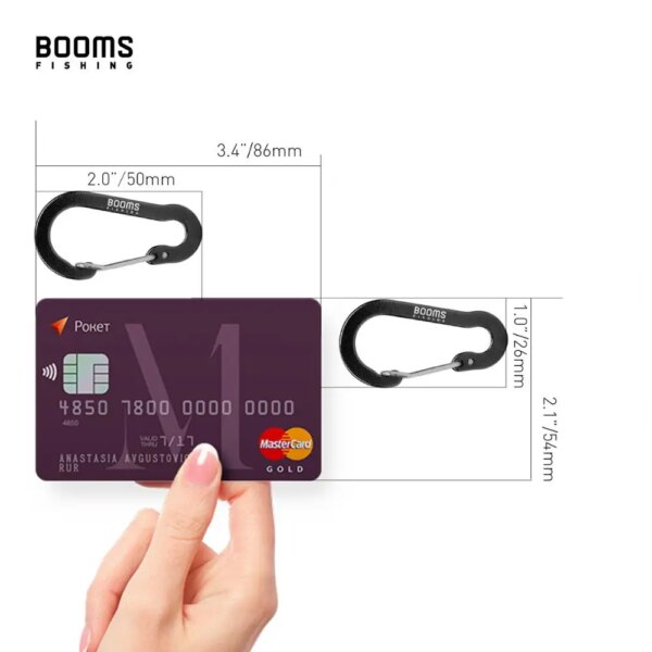 Booms Fishing CC1 Steel Small Carabiner Clips Outdoor Camping  Multi Tool  Fishing Acessories 6pcs - Image 4