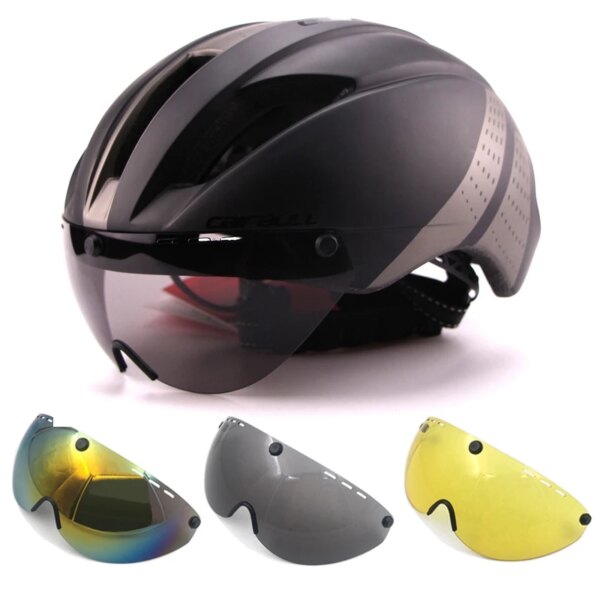 CAIRBULL TT Helmet Time Trial Cycling Helmet Goggles Race Road Bike Helmet with Lens Aero Helmet Bicycle Equipment Casco Ciclism - Image 2