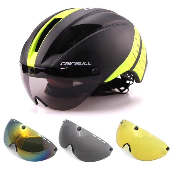 CAIRBULL TT Helmet Time Trial Cycling Helmet Goggles Race Road Bike Helmet with Lens Aero Helmet Bicycle Equipment Casco Ciclism - Image 3