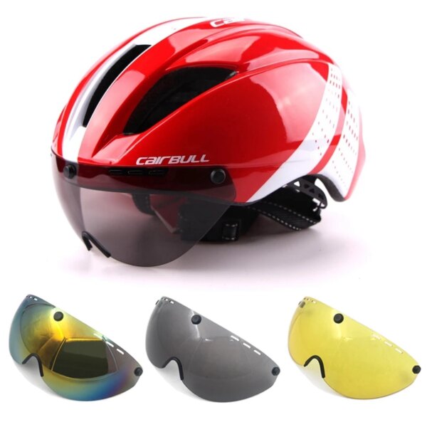 CAIRBULL TT Helmet Time Trial Cycling Helmet Goggles Race Road Bike Helmet with Lens Aero Helmet Bicycle Equipment Casco Ciclism - Image 4