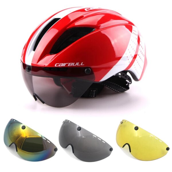 CAIRBULL TT Helmet Time Trial Cycling Helmet Goggles Race Road Bike Helmet with Lens Aero Helmet Bicycle Equipment Casco Ciclism - Image 8