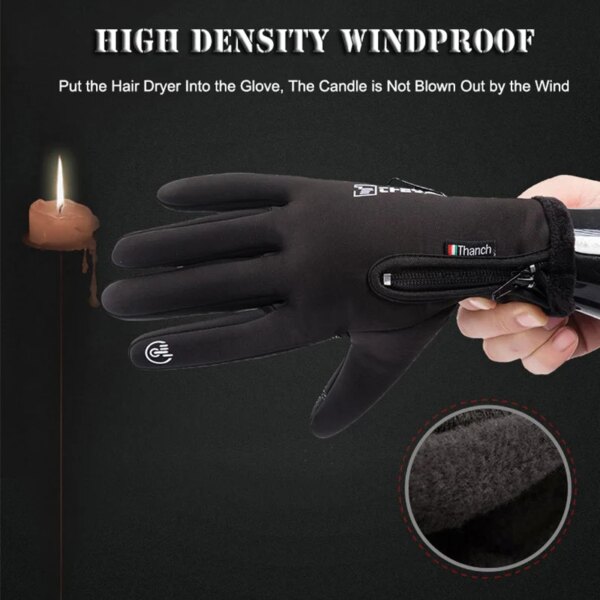 Cold-proof Ski Gloves Waterproof Winter Gloves Cycling Fluff Warm Gloves For Touchscreen Cold Weather Windproof Anti Slip - Image 2