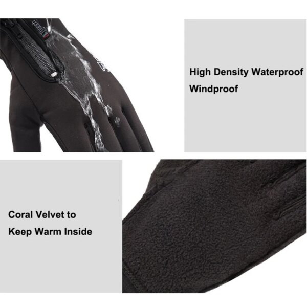 Cold-proof Ski Gloves Waterproof Winter Gloves Cycling Fluff Warm Gloves For Touchscreen Cold Weather Windproof Anti Slip - Image 4