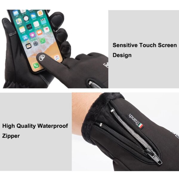 Cold-proof Ski Gloves Waterproof Winter Gloves Cycling Fluff Warm Gloves For Touchscreen Cold Weather Windproof Anti Slip - Image 5