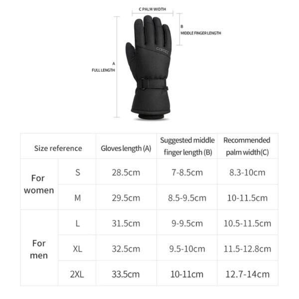 Copozz Men Women Winter Ski Gloves Waterproof Ultralight Snowboard Gloves Motorcycle Riding Snow Keep Warm Windproof Gloves - Image 6