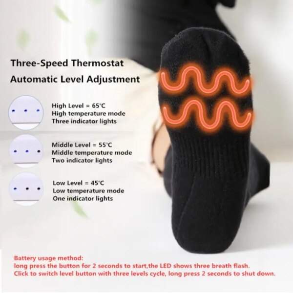 Electric Heated Sock Rechargeable Sports Socks with Battery Foot Warmer Thermal Heating Socks Accessories Upgrad Sportswear Hot - Image 4