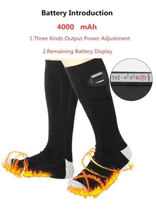 Electric Heated Sock Rechargeable Sports Socks with Battery Foot Warmer Thermal Heating Socks Accessories Upgrad Sportswear Hot - Image 6