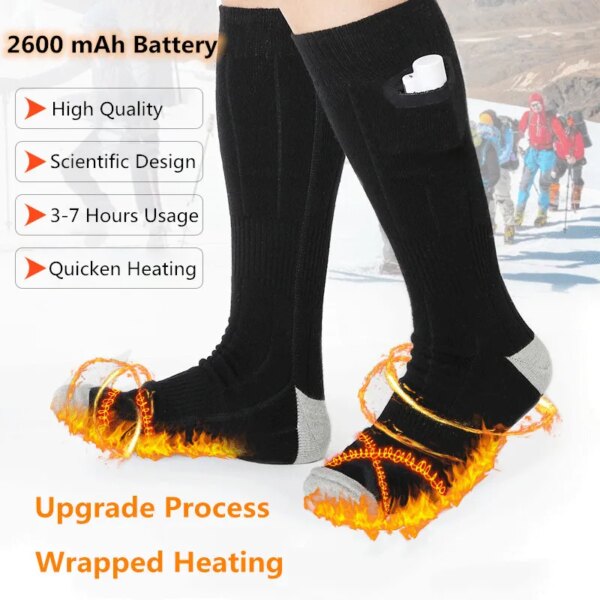 Electric Heated Sock Rechargeable Sports Socks with Battery Foot Warmer Thermal Heating Socks Accessories Upgrad Sportswear Hot - Image 7