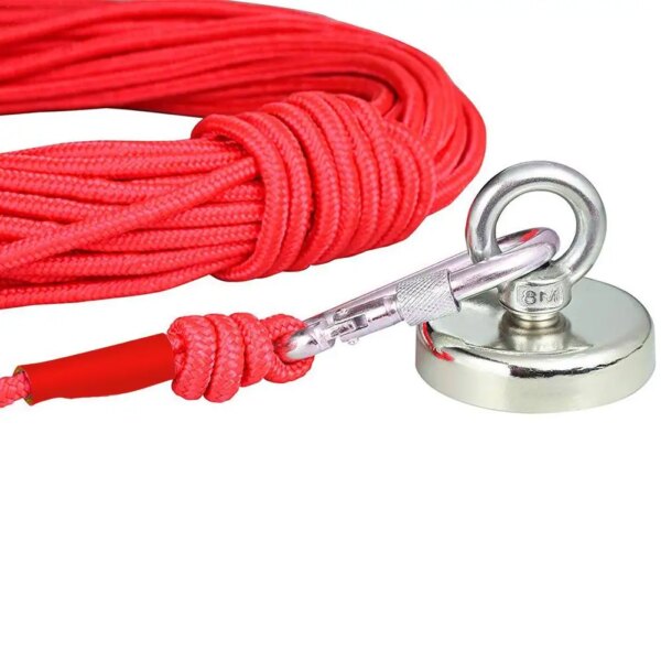 Emergency Escape Rope With Climbing Buckle Magnet Fishing Rope Nylon Rescue Safety Rope Length 20 m Diameter 8 mm - Image 6