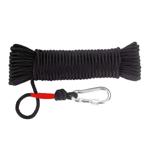 Emergency Escape Rope With Climbing Buckle Magnet Fishing Rope Nylon Rescue Safety Rope Length 20 m Diameter 8 mm - Image 7