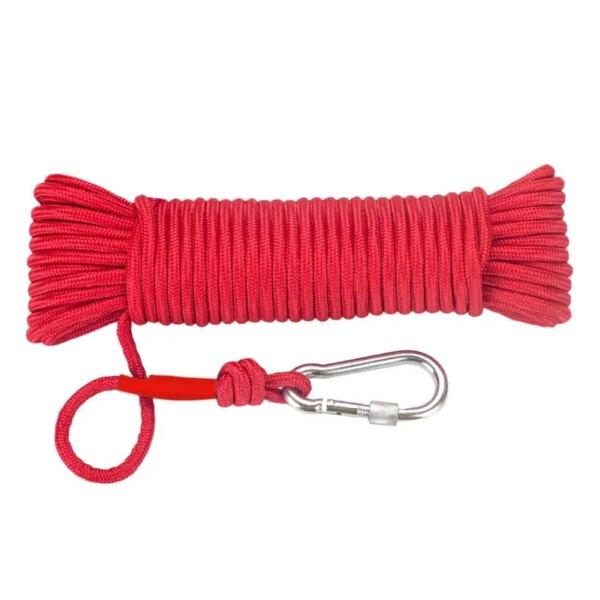 Emergency Escape Rope With Climbing Buckle Magnet Fishing Rope Nylon Rescue Safety Rope Length 20 m Diameter 8 mm - Image 8