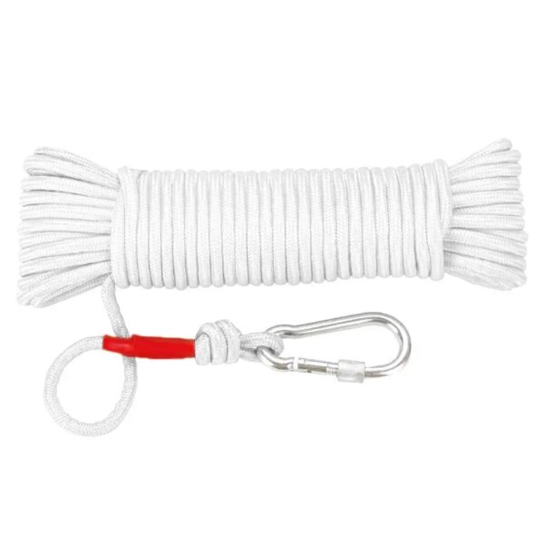 Emergency Escape Rope With Climbing Buckle Magnet Fishing Rope Nylon Rescue Safety Rope Length 20 m Diameter 8 mm - Image 9